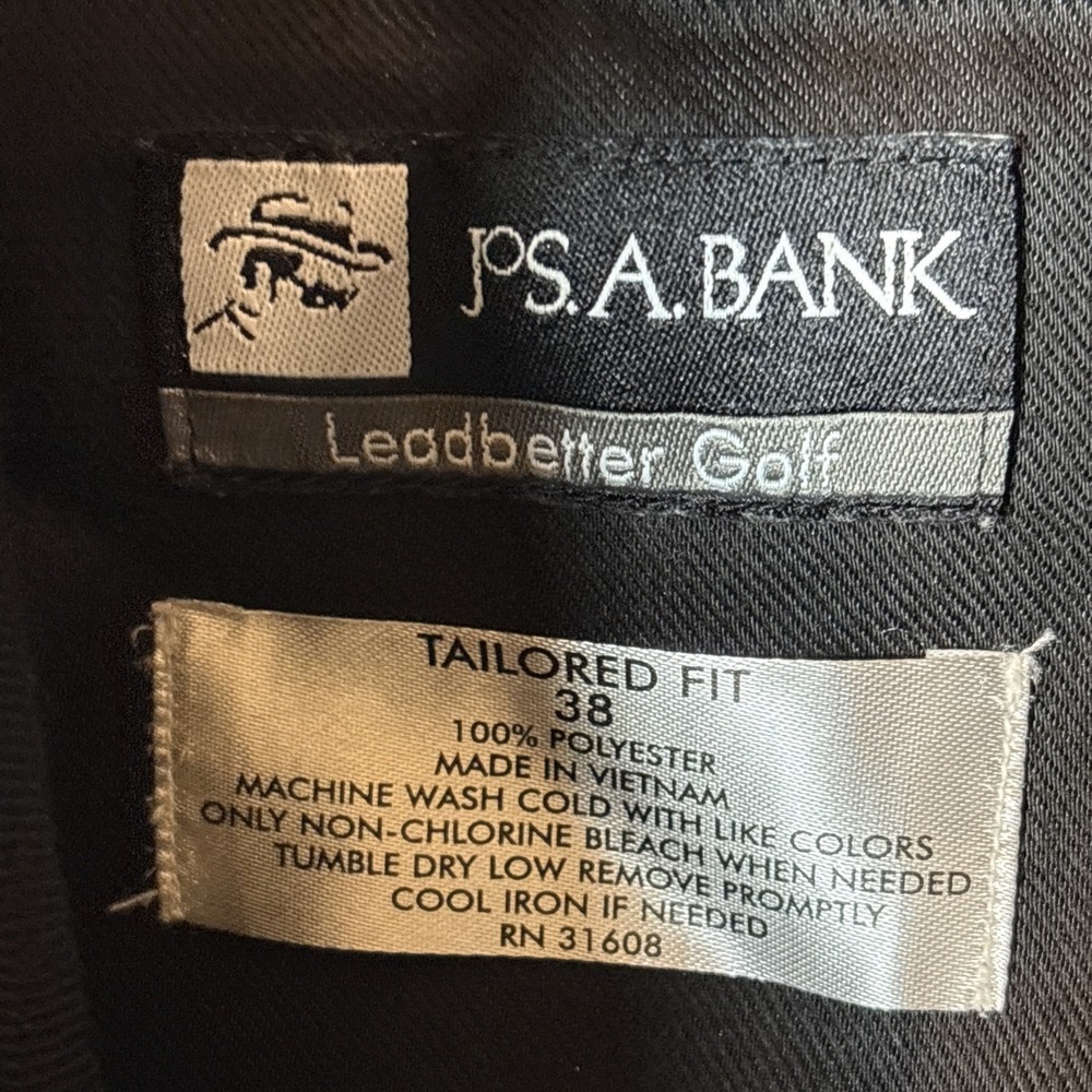 Jos A Bank Leadbetter Golf Shorts Men's 38 Black Tailored Fit Performance - Picture 8 of 8